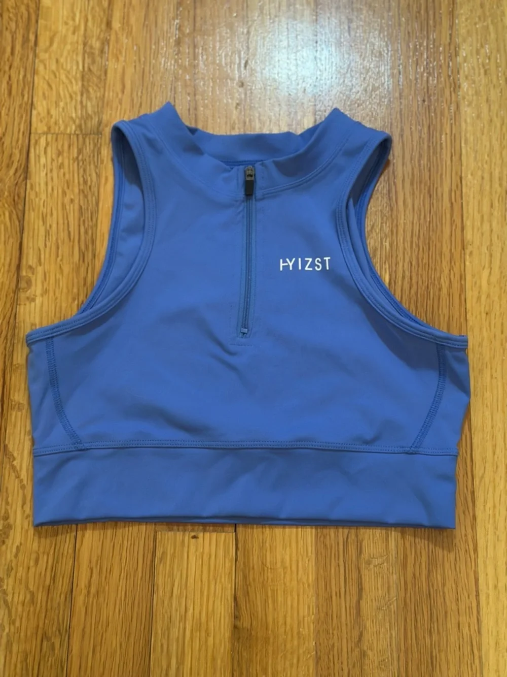 Hyizst high-neck zip sports bra blue size S (b5) - Picture 2 of 7